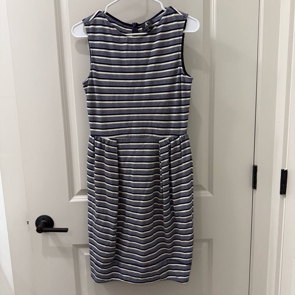 Hi There Karen Walker Anthropologie Striped Sheath Dress Navy Size 4